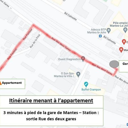 Appartement F2 de haut standing en hypercentre avec jardin privé à 270 m de la Gare de MANTES ! Exterior foto